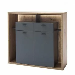 Auslauf 🤩 115x108x40 Design Highboard In Eiche Optik - Dalavera 🔔