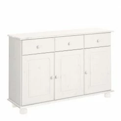 Coupon ⭐ 118x76x35 Kiefer Kombi-Kommode In Weiß - Oncerta 🧨