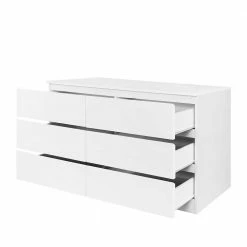 Angebote 😀 120cm Breite Hochglanz-Kommode Mit Sockelgestell - Tanidos 🥰 -Reanna Shop 120cm breite hochglanz kommode mit sockelgestell in weiss 6 schubladen tanidos 04