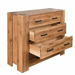 Rabatt 🔔 120x100 Eiche Kommode Mit Metallgriffen - Latinossa 🎁 -Reanna Shop 120x100 eiche kommode mit metallgriffen und vier schubladen latinossa 02