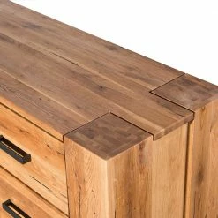 Rabatt 🔔 120x100 Eiche Kommode Mit Metallgriffen - Latinossa 🎁 -Reanna Shop 120x100 eiche kommode mit metallgriffen und vier schubladen latinossa 05