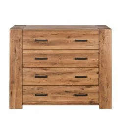 Rabatt 🔔 120x100 Eiche Kommode Mit Metallgriffen - Latinossa 🎁