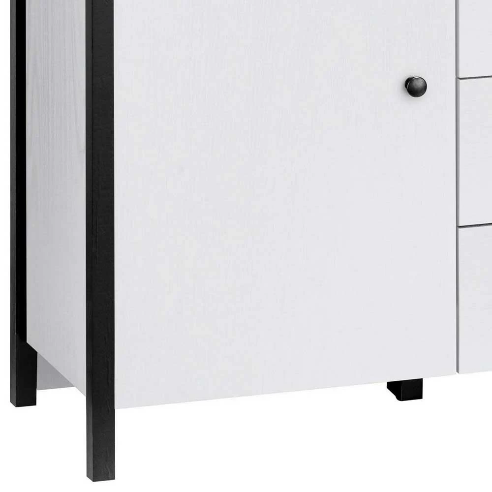 Coupon ⭐ 120x78x35 Kombi Kommode In Weiß Mit Schwarz - Nokios ✔️ 5 Coupon ⭐ 120x78x35 Kombi Kommode In Weiß Mit Schwarz - Nokios ✔️ – Bild 5