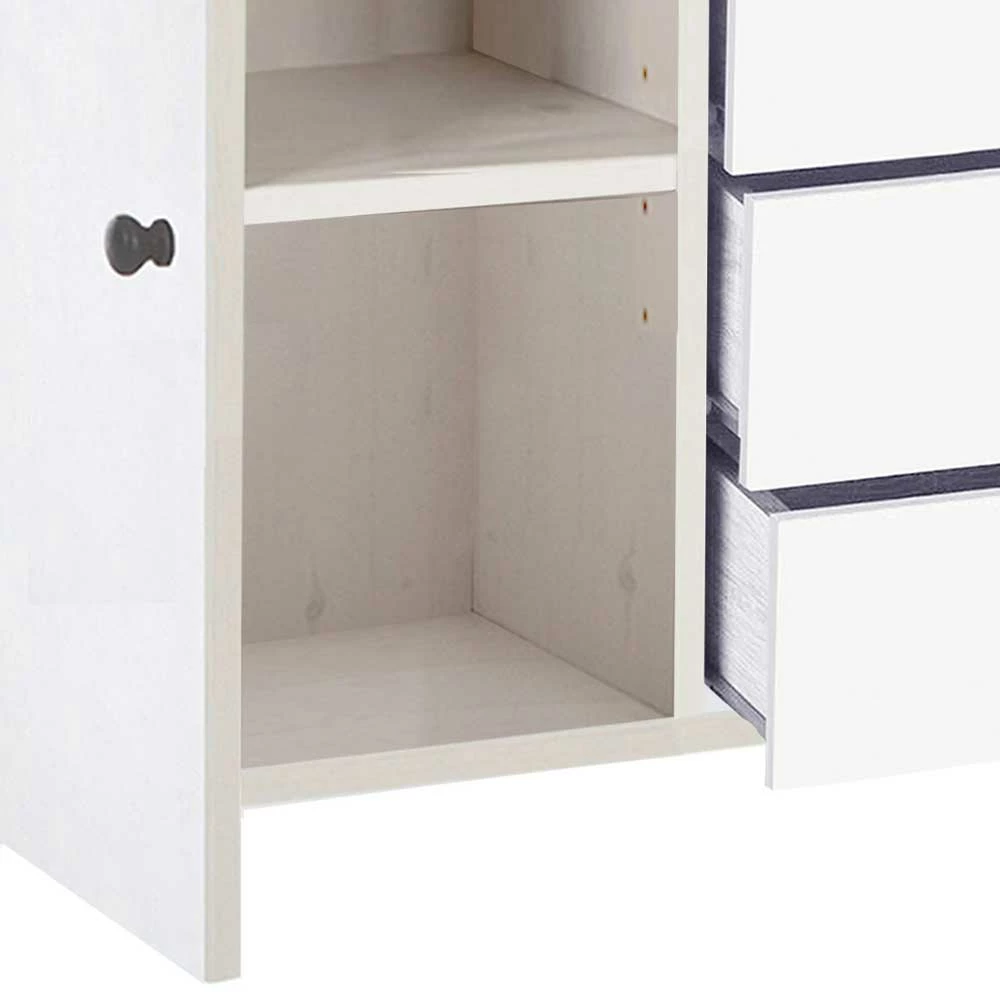 Coupon ⭐ 120x78x35 Kombi Kommode In Weiß Mit Schwarz - Nokios ✔️ 6 Coupon ⭐ 120x78x35 Kombi Kommode In Weiß Mit Schwarz - Nokios ✔️ – Bild 6