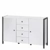 Coupon ⭐ 120x78x35 Kombi Kommode In Weiß Mit Schwarz - Nokios ✔️