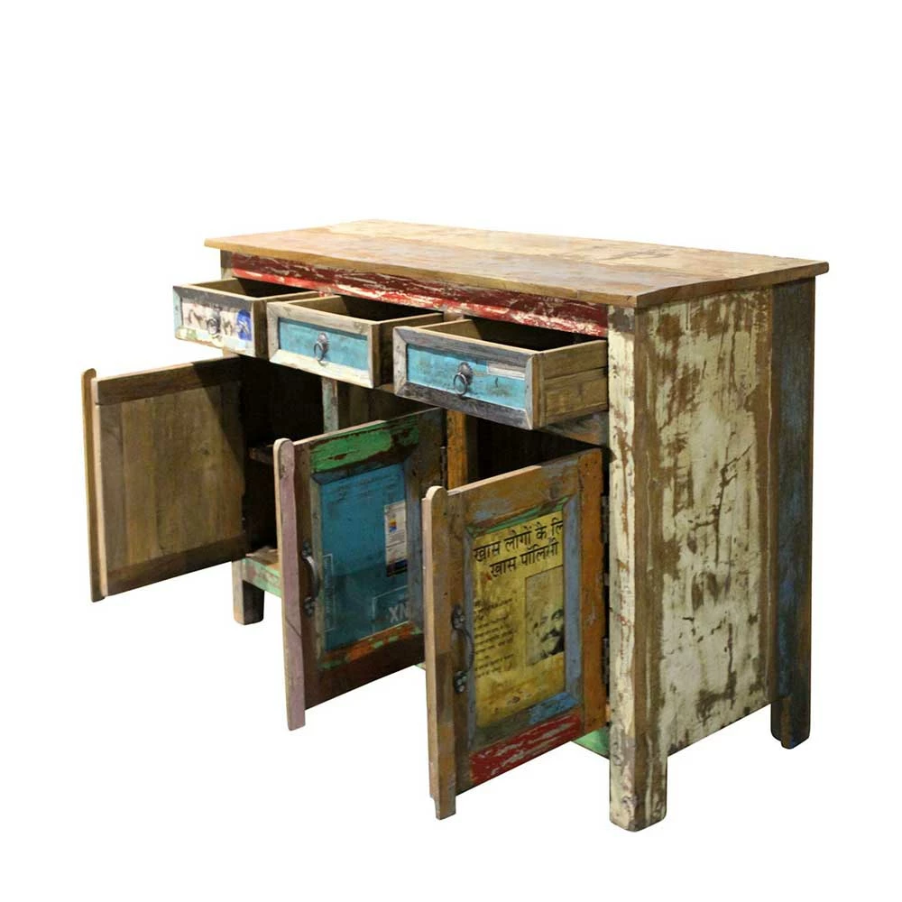 Brandneu 🎉 120x78x45 Shabby Kommode Aus Recyclingholz - Slinida ⭐ 3 Brandneu 🎉 120x78x45 Shabby Kommode Aus Recyclingholz - Slinida ⭐ – Bild 3