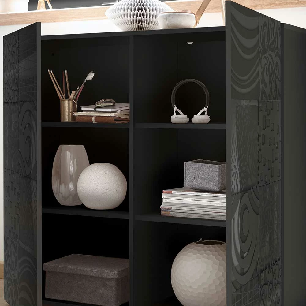 Am billigsten ✨ 121x111x42 Türen-Kommode In Grau Glanz - Ipatal 🔥 4 Am billigsten ✨ 121x111x42 Türen-Kommode In Grau Glanz - Ipatal 🔥 – Bild 4