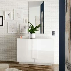 Auslauf 🛒 121x90x44 2-türige Kommode Auf Sockel - Kerym ✔️ 11 Auslauf 🛒 121x90x44 2-türige Kommode Auf Sockel - Kerym ✔️ -Reanna Shop 121x90x44 2 tuerige kommode auf sockel in weiss hochglanz kerym 05