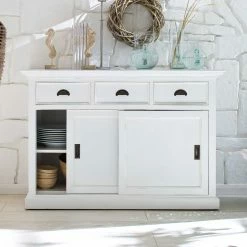 Schlussverkauf 🛒 125x85x50 Landhaus Anrichte Mit Schiebetüren - Venzeno ⌛