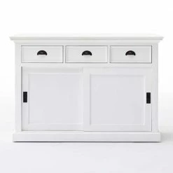 Schlussverkauf 🛒 125x85x50 Landhaus Anrichte Mit Schiebetüren - Venzeno ⌛ -Reanna Shop 125x85x50 landhaus anrichte mit schiebetueren 3 schubladen in weiss venzeno 03