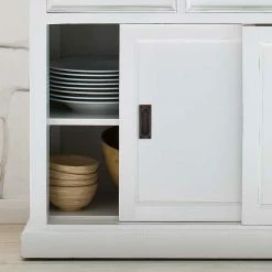 Schlussverkauf 🛒 125x85x50 Landhaus Anrichte Mit Schiebetüren - Venzeno ⌛ -Reanna Shop 125x85x50 landhaus anrichte mit schiebetueren 3 schubladen in weiss venzeno 04