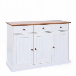 Beste Bewertungen von 🎉 130 Cm Kiefer Sideboard In Weiß Braun - Vatina 🎉