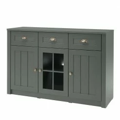 Bester Verkauf 🥰 130cm Landhaus Sideboard In Dunkelgrün - Niestov 💯