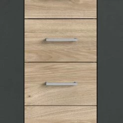 Schlussverkauf 😀 130x83x41 Kommode In Eiche & Dunkelgrau - Puvina 🎁 -Reanna Shop 130x83x41 kommode in eiche dunkelgrau 2 tuerig 4 schubladen puvina 03