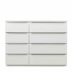 Aktion 🔔 130x97x45 Moderne Kommode Mit Acht Schubladen - Kalis 💯 -Reanna Shop 130x97x45 moderne kommode mit acht schubladen in weiss mit metallgriffen kalis 02