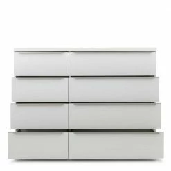 Aktion 🔔 130x97x45 Moderne Kommode Mit Acht Schubladen - Kalis 💯 -Reanna Shop 130x97x45 moderne kommode mit acht schubladen in weiss mit metallgriffen kalis 04