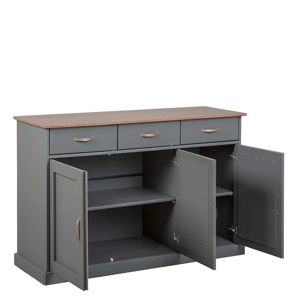 Billig ✨ 131x86x45 Landhaus Anrichte In Grau & Braun - Nepplan 🎉 3 Billig ✨ 131x86x45 Landhaus Anrichte In Grau & Braun - Nepplan 🎉 – Bild 3