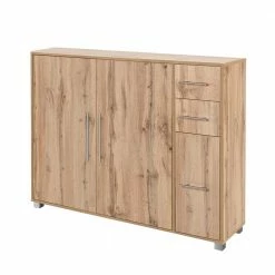 Großhandel 😉 132x105x32 Cm Kommode In Eiche Dekor - Haduna 👍