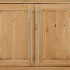 Aktion 🛒 132x70x39 Moderne Holzkommode Mit Drei Türen - Noellisa 👏 -Reanna Shop 132x70x39 moderne holzkommode mit drei tueren aus kiefer mit metallgriffen noellisa 05