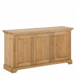 Aktion 🛒 132x70x39 Moderne Holzkommode Mit Drei Türen - Noellisa 👏