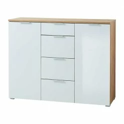 Bestes Angebot 🧨 135x105x40 Kombikommode In Weiß & Eiche - Reestyl 🌟