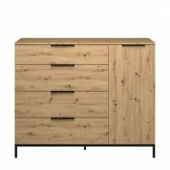 Schlussverkauf 🔔 135x113x40 Hohe Kombi-Kommode In Asteiche Dekor - Vunsci 🧨 8 Schlussverkauf 🔔 135x113x40 Hohe Kombi-Kommode In Asteiche Dekor - Vunsci 🧨 -Reanna Shop 135x113x40 hohe kombi kommode in asteiche dekor mit griffen aus metall vunsci 02