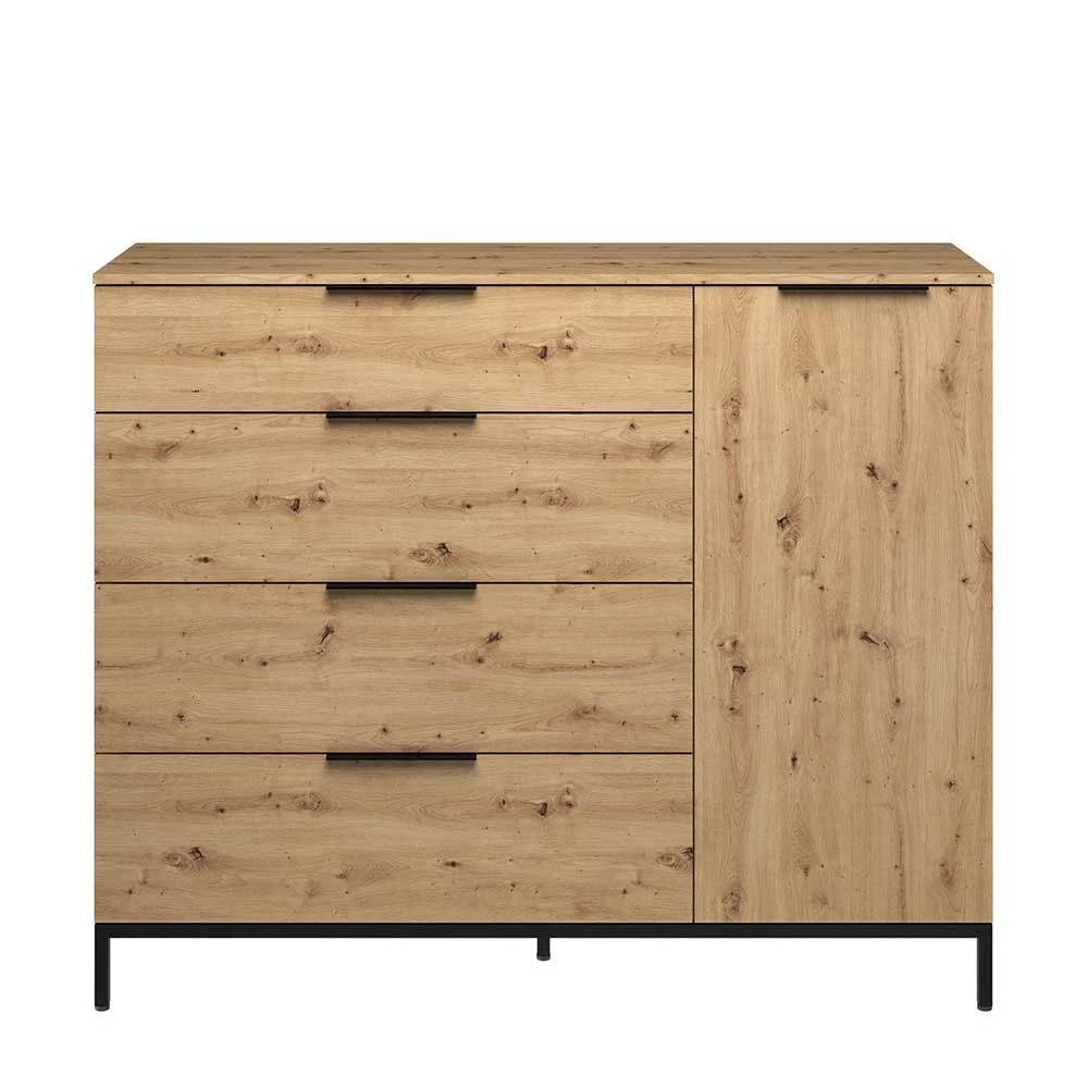 Schlussverkauf 🔔 135x113x40 Hohe Kombi-Kommode In Asteiche Dekor - Vunsci 🧨 3 Schlussverkauf 🔔 135x113x40 Hohe Kombi-Kommode In Asteiche Dekor - Vunsci 🧨 – Bild 3