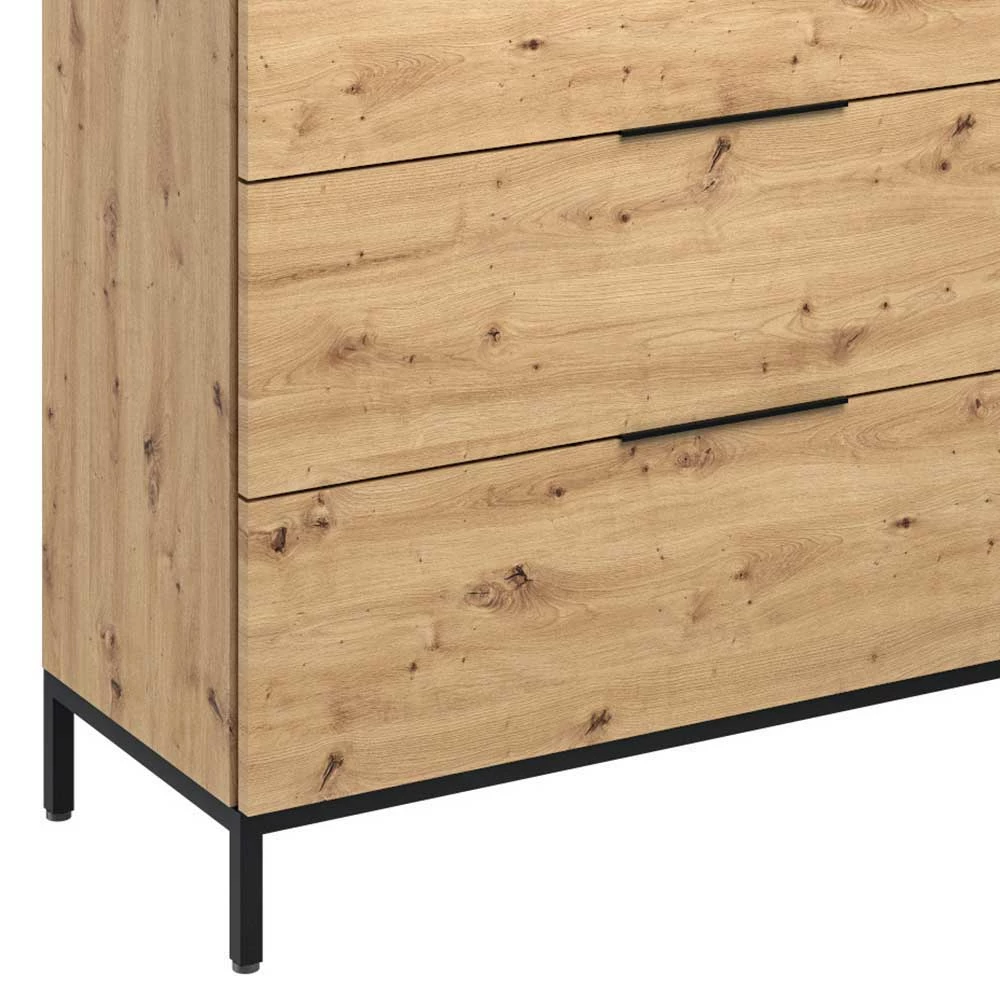 Schlussverkauf 🔔 135x113x40 Hohe Kombi-Kommode In Asteiche Dekor - Vunsci 🧨 4 Schlussverkauf 🔔 135x113x40 Hohe Kombi-Kommode In Asteiche Dekor - Vunsci 🧨 – Bild 4