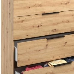 Schlussverkauf 🔔 135x113x40 Hohe Kombi-Kommode In Asteiche Dekor - Vunsci 🧨 11 Schlussverkauf 🔔 135x113x40 Hohe Kombi-Kommode In Asteiche Dekor - Vunsci 🧨 -Reanna Shop 135x113x40 hohe kombi kommode in asteiche dekor mit griffen aus metall vunsci 05