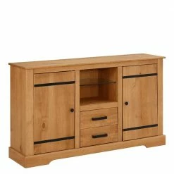 Aktion 🔥 135x80x35 Vollholzkommode Im Landhausstil - Olanja 🌟