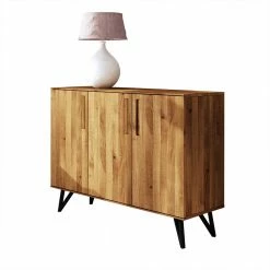 Coupon ⭐ 136x100x45 Türen-Kommode Aus Wildeiche & Stahl - Mandirov ⌛