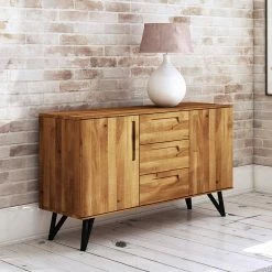 Billig 🧨 136x81x45 Massivholzkommode Mit Stahlbeinen - Mandirov ⭐ -Reanna Shop 136x81x45 massivholzkommode mit stahlbeinen in schwarz wildeiche natur mandirov 02