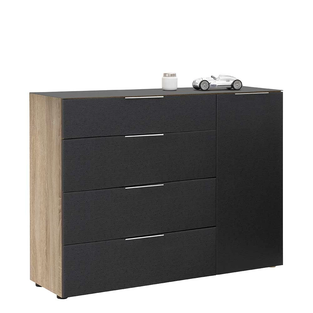 Neu ✔️ 136x99x40 Große Kommode In Anthrazit Glas - Mangoa 😍 2 Neu ✔️ 136x99x40 Große Kommode In Anthrazit Glas - Mangoa 😍 – Bild 2