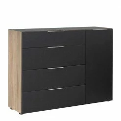 Neu ✔️ 136x99x40 Große Kommode In Anthrazit Glas - Mangoa 😍