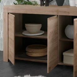 Beste Bewertungen von 👍 138x81x42 Kommode Mit Drei Türen - Karika ✨ -Reanna Shop 138x81x42 kommode mit drei tueren in holzdekor eiche karika 04