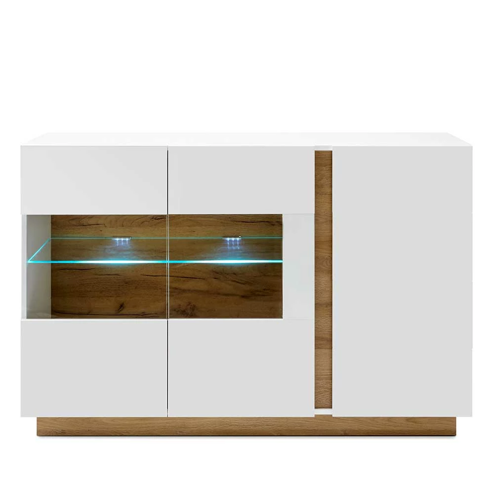 Coupon 🛒 138x91x40 Kommode Mit Glas 3-türig - Myrda 🔥 3 Coupon 🛒 138x91x40 Kommode Mit Glas 3-türig - Myrda 🔥 – Bild 3