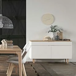 Aktion ✨ 140x76x45 Türen Kommode Mit Schublade - Svessia 🛒 9 Aktion ✨ 140x76x45 Türen Kommode Mit Schublade - Svessia 🛒 -Reanna Shop 140x76x45 tueren kommode mit schublade in weiss mit eiche bianco svessia 04