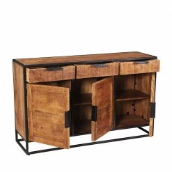 Angebote 👍 140x90x40 Rustikale Kommode Mit Bügelgestell - Evradon 🧨 10 Angebote 👍 140x90x40 Rustikale Kommode Mit Bügelgestell - Evradon 🧨 -Reanna Shop 140x90x40 rustikale kommode mit buegelgestell 3 tueren 3 schubladen evradon 04