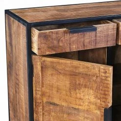 Angebote 👍 140x90x40 Rustikale Kommode Mit Bügelgestell - Evradon 🧨 11 Angebote 👍 140x90x40 Rustikale Kommode Mit Bügelgestell - Evradon 🧨 -Reanna Shop 140x90x40 rustikale kommode mit buegelgestell 3 tueren 3 schubladen evradon 05