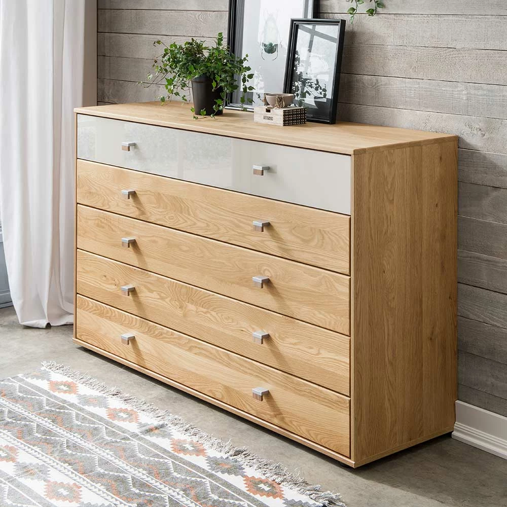 Besorgen ❤️ 141cm 5 Schubladen Kommode In Eiche & Beige - Emdsiva ⌛ 1 Besorgen ❤️ 141cm 5 Schubladen Kommode In Eiche & Beige - Emdsiva ⌛