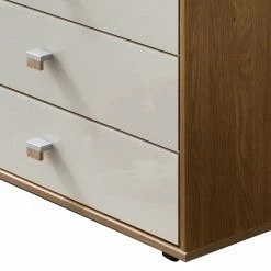 Budget 🧨 141cm Breite Kommode Mit Glas Front In Beige - Emdsiva I 🛒 -Reanna Shop 141cm breite kommode mit glas front in beige korpus eiche emdsiva i 03