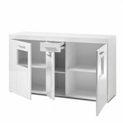 Budget 🔔 144x82x40 Cm Hochglanz Sideboard In Weiß - Timmona ✨ 9 Budget 🔔 144x82x40 Cm Hochglanz Sideboard In Weiß - Timmona ✨ -Reanna Shop 144x82x40 cm hochglanz sideboard in weiss 3 tuerig schublade timmona 03