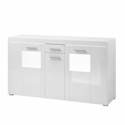 Budget 🔔 144x82x40 Cm Hochglanz Sideboard In Weiß - Timmona ✨