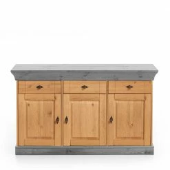 Blitzangebot 💯 144x85x45 Landhaus Anrichte Mit Drei Schubladen - Eshelas I ⭐ -Reanna Shop 144x85x45 landhaus anrichte mit drei schubladen drei tueren eshelas i 01