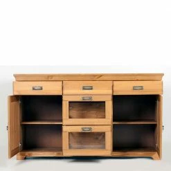 Aktion 🤩 145x84x40 Kommode Aus Holz Mit Glas - Arendu 🔥 -Reanna Shop 145x84x40 kommode aus holz mit glas modernes landhaus arendu 03