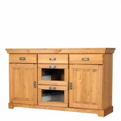 Aktion 🤩 145x84x40 Kommode Aus Holz Mit Glas - Arendu 🔥