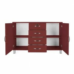 Schlussverkauf ⭐ 146x92x41 Sideboard In Dunkelrot - Tunes 🎉 10 Schlussverkauf ⭐ 146x92x41 Sideboard In Dunkelrot - Tunes 🎉 -Reanna Shop 146x92x41 sideboard in dunkelrot mit metallgriffen fuessen tunes 04