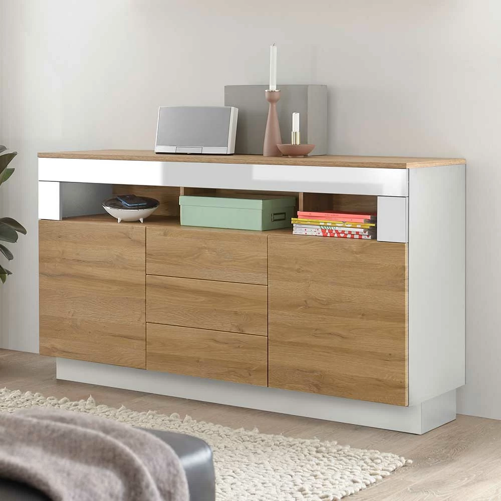 Billig 😀 149x85x43 Design Sideboard Mit Offenem Fach - Dailin ✔️ 2 Billig 😀 149x85x43 Design Sideboard Mit Offenem Fach - Dailin ✔️ – Bild 2