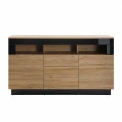 Großhandel 🔔 149x85x43 Wohnzimmer Kommode Zweifarbig - Fincaldon 🎉 -Reanna Shop 149x85x43 wohnzimmer kommode zweifarbig in wildeiche schwarz hochglanz fincaldon 02