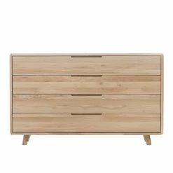 Bestpreis 🥰 150 Cm Breite Schubladen Kommode Aus Wildeiche Bianco - Aicandus 🥰